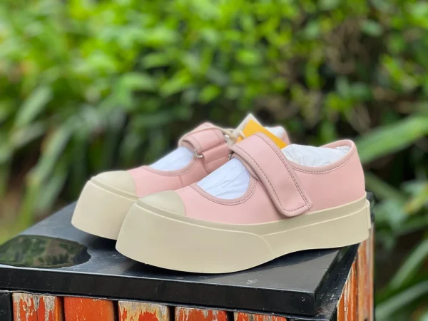 MARNI modische Mary Jane Klett-Sneaker aus Rindsleder mit Klettverschluss in Rosa von MARNI für Damen