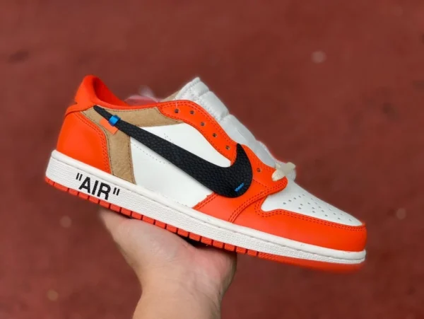 aj1ow joint weiß schnalle gebrochen niedrig Air Jordan 1 x OFF-WHITE AJ1 OW joint low top barb black toe joint cz0790-113