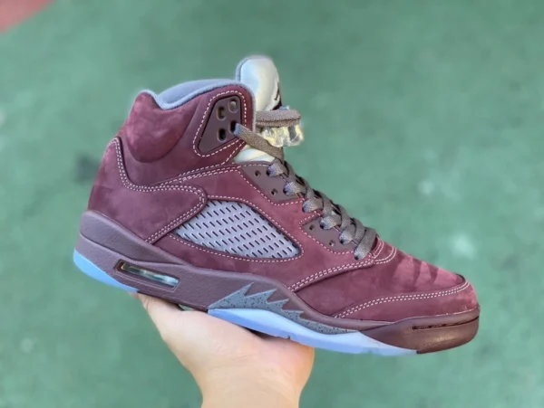 aj5 burgundy High-Top-Schnittstück reines Original Air Jordan 5 „Burgundy“ dunkelrot aj5 burgundy 3M reflektierend dz4131-600