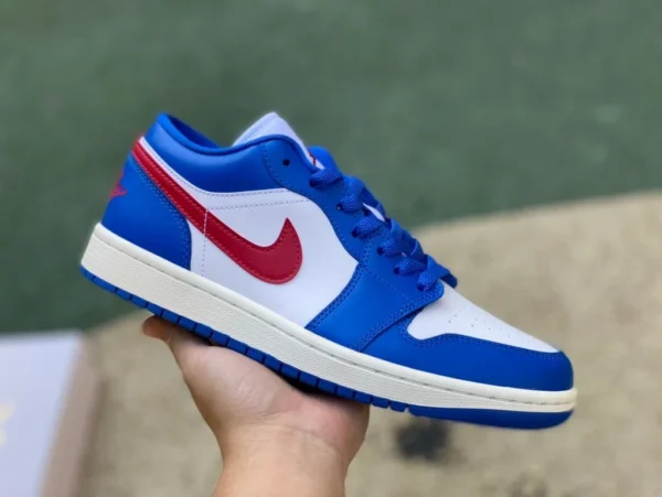 aj1 weiß blau rot niedrig reine Original Air Jordan 1 Low AJ1 weiß blau rot Low Top Retro-Basketballschuhe DC0774-416