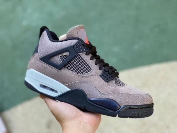 AJ4 Mocha Small TS Special Edition LJR produziert Originalmaterial Air Jordan 4 AJ4 Mocha Schwarz Braun Wildleder Kleine TS Basketballschuhe DB0732-200