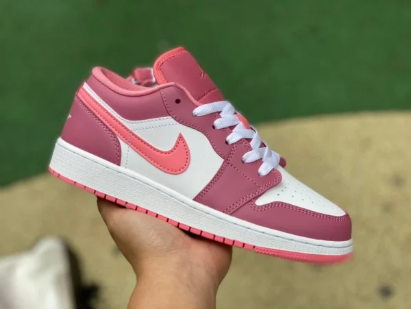 aj1 Strawberry Bear Weiß Rosa Air Jordan 1 Low AJ1 Weiß Rosa Erdbeerbär Damen Retro Low-Top-Basketballschuhe 553560-616