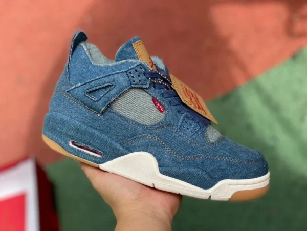 aj4 Levis Denim Air Jordan 4 x Levis Denim verschleißfeste Verbindung Levis AO2571-401