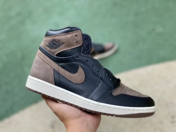 aj1 schwarz-braune Mokka-Version LJR produzierte Air Jordan 1 High OG „Palomino“ Leder Mokka High Top braun schwarz Mokka schwarz braun Leder klein