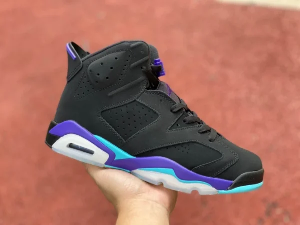 aj6 schwarz und lila Air Jordan AJ6 Retro „Aqua“ schwarz und lila CT8529-004