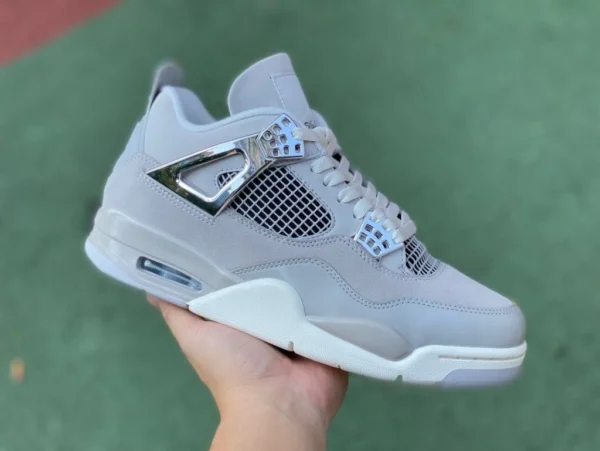 aj4 silberne Schnalle grau Air Jordan 4 WMNS „Frozen Moments“ AQ9129-001