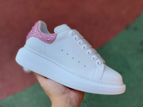 McQueen Diamond Pink Ale Xander McQueen Alexander McQueen Strass Spoiler lässige Mode-Sneaker