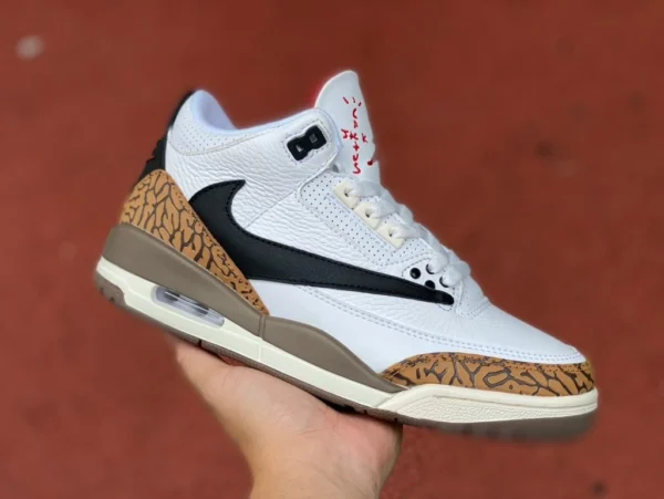 aj3 weiß brauner Widerhaken Air Jordan 3 x Travis Scott TS gemeinsamer Widerhaken ct8532-120