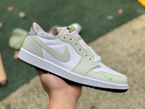 aj1 weiß und grüner Ghost Low reiner originaler Air Jordan 1 Low OG „Ghost Green“ weißer und grüner Ghost DM7837-103