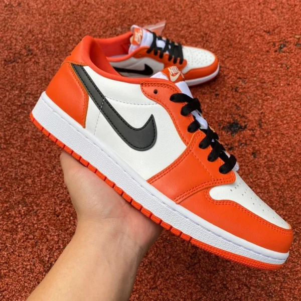 aj1 weiße Schnalle gebrochen niedrig y3 reines Original Air Jordan 1 Low AJ1 weiße Schnalle gebrochen niedrig Schwarz und Weiß Orange CZ0790-801