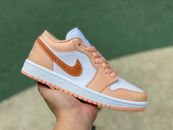 aj1 weiß rosa orange niedrig reines Original Air Jordan 1 Low AJ1 weiß rosa orange Low-Top-Retro-Damen-Freizeit-Basketballschuhe DC0774801