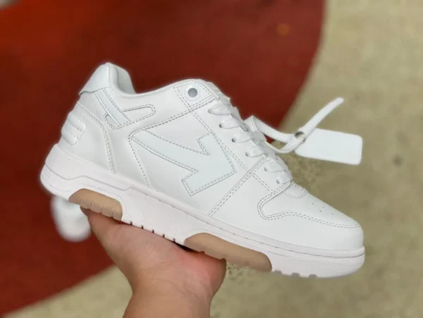 OW weiße braune Unterseite G-Version OFFWHITE aus Ofhce-Leder Low-Top-Schnürschuhe mit runder Zehenpartie