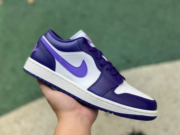 aj1 neue weiße lila niedrige reine ursprüngliche Air Jordan 1 Segel weiß lila AJ1 Low-Top-Leicht-Basketballschuhe DC0774502