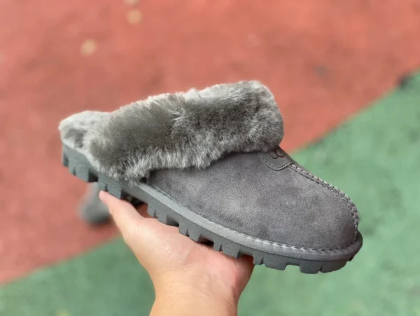 UGG Baumwollhausschuhe grau UGG Scuffettte 1 Wildleder schlichte, lässige, modische Baumwollhausschuhe für Damen