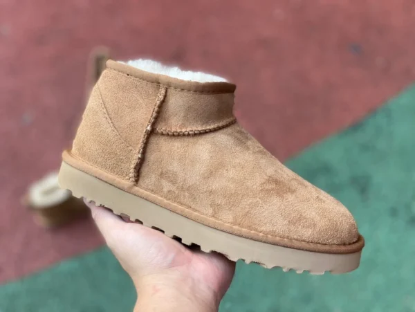 UGG-Baumwollschuhe, dicke Sohle, mittelhoch, braun, UGG Tasman-Wildleder, einfache, lässige Mode-Baumwollhausschuhe für Damen