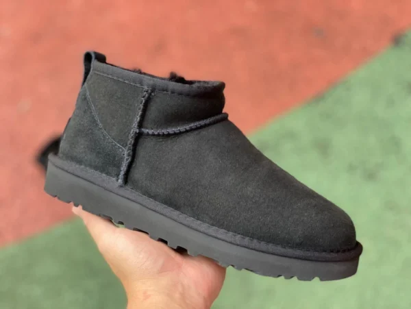 UGG Baumwollschuhe Mid-Top schwarz UGG Tasman Wildleder einfache lässige Mode-Baumwollhausschuhe für Damen