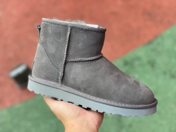 UGG Baumwollschuhe High Top Grau UGG Tasman Wildleder einfache lässige Mode-Baumwollhausschuhe für Frauen