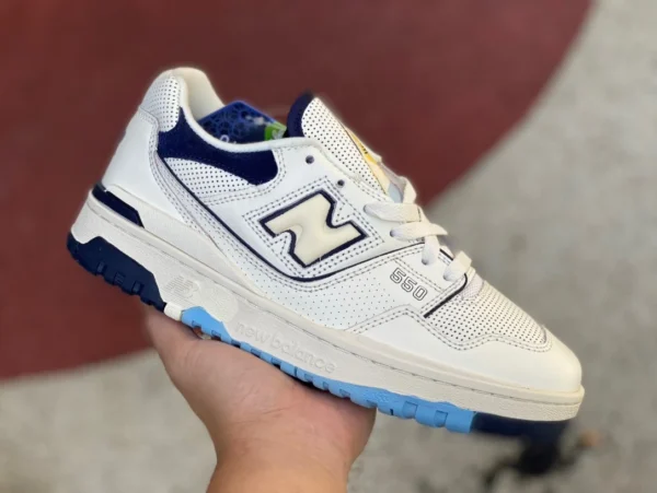 NB550 Reisweiß und Blau, reine Original-Retro-Basketballschuhe der New Balance 550-Serie für Männer und Frauen im gleichen Stil BB550A3