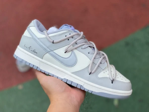 Dunk-Riemen grau und weiß Nike Dunk Low Nike grau-weiße Low-Top-Retro-Freizeitsneaker DJ6188003