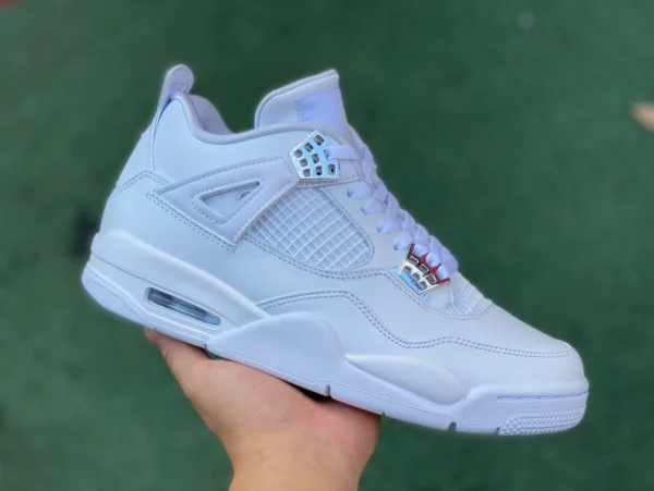 AJ4 Silver Cut Pure Original Air Jordan 4 Pure Money AJ4 Silber Sneakers 408452308497100