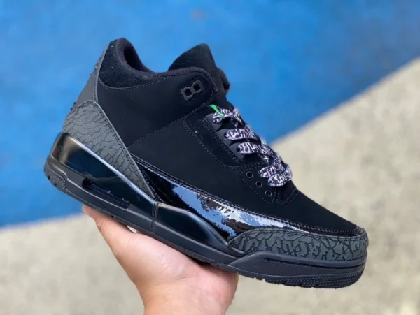 aj3 schwarzes Lackleder Air Jordan 3 Black Cat Burst Pattern FN0344-901