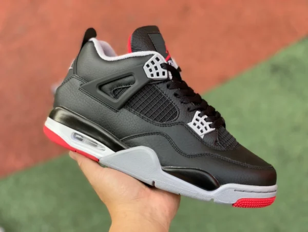 aj4 schwarzes und rotes Leder Air Jordan 4 „Bred Reimagined“ FV5029-006