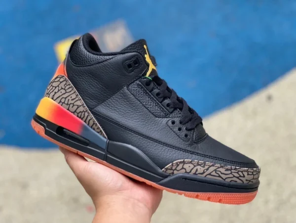 aj3 schwarz rot orange gemeinsames Modell J Balvin x Air Jordan 3 AJ3 schwarz rot orange FN0344-001