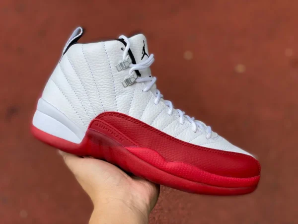 aj12 weiß-roter High-Top J Pure Original AIR JORDAN 12 Retro „Cherry“ Cherry High-Top-Basketballschuhe für Herren CT8013-116