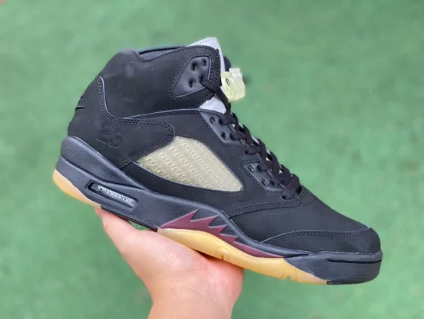 aj5amm schwarz und rot geschnittenes Stück reines Original A Ma Maniére x Air Jordan 5 AJ5 schwarz und rot fd1330-001