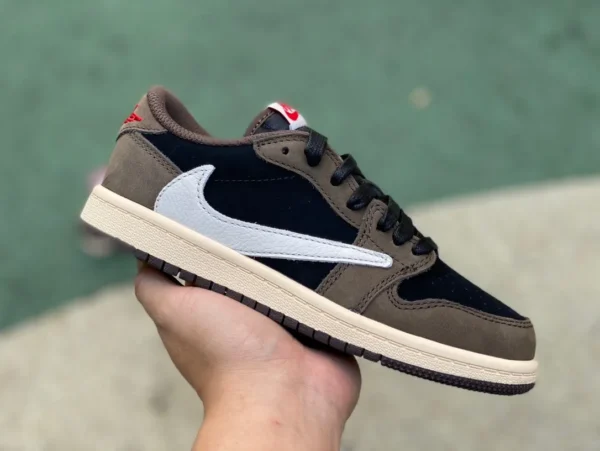 aj1 Barb Low Braun Kinderschuhe Mengbao Travis Scott x Air Jordan 1 Low OG Barb CQ4277-001