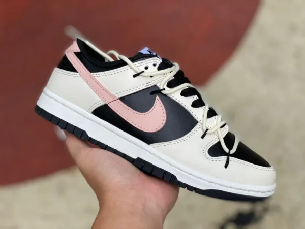 Dunk-Riemen weiß und schwarz-rosa Nike Dunk Low Retor Low-Top-Retro-Sport- und Freizeitsneaker FD1232-001