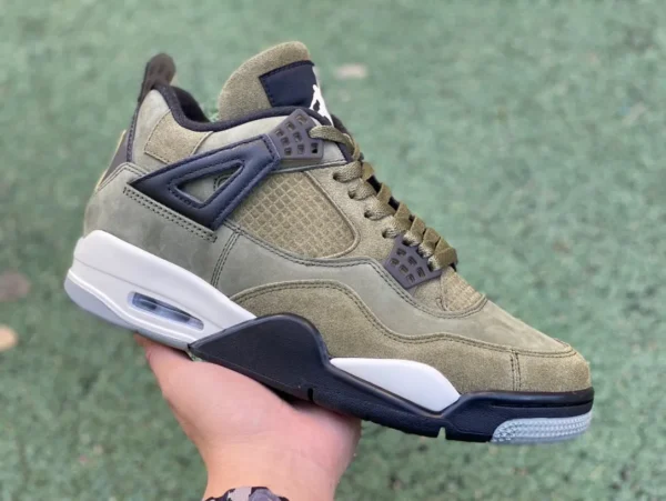 aj4 militärgrüner Schnitt reiner originaler Air Jordan 4 „Olive“ AJ4 militärgrüner Retro-Basketballschuh FB9927-200