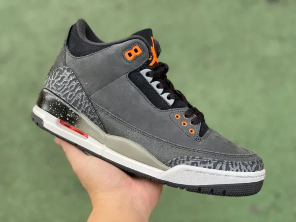 aj3 Fear CP Pure Original Air Jordan 3 „Fear“ AJ3 grau schwarz Retro-Basketballschuhe CT8532-080