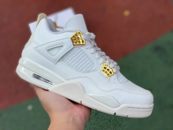 aj4 Goldschnalle weiß rein original Air Jordan 4 „Metallic Gold“ AQ9129-170