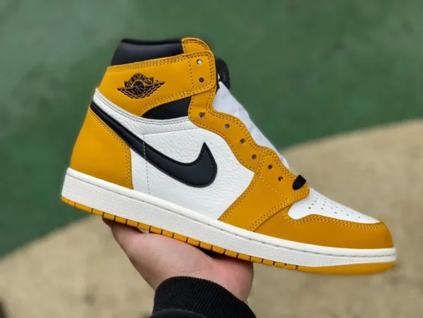 aj1 gelber Ocker reiner originaler Air Jordan 1 High OG „Yellow Ocher“ DZ5485-701