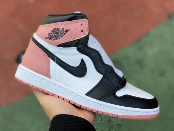 aj1 Weiß Schwarz Rosa Dirty Pink Pure Original Air Jordan 1 Retro High Rust Pink High Top Weiß Schwarz Rosa 861428-101