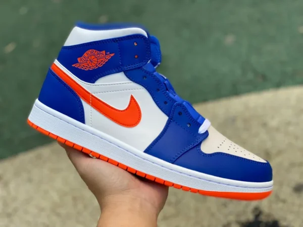 aj1mid weiß blau orange reines Original Air Jordan 1Mid Michael blau und weiß FD1029-400