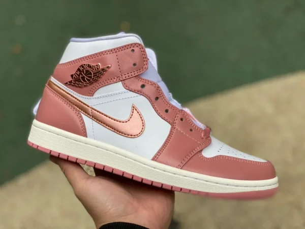 aj1mid Rose Pink Pure Original Air Jordan 1 Mid SE AJ1 Pink Rose Pink Mid-Top-Retro-Basketballschuhe FB9892-670