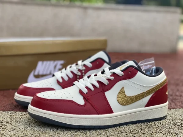 aj1 Year of the Dragon weiß-roter Low-Top Air Jordan 1 Low CNY AJ1 weiß-roter Year of the Dragon-Herren-Low-Top FJ5735-100