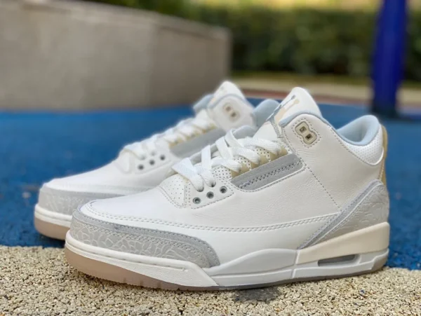 aj3 weiß grau gelb erste Schicht Leder Air Jordan 3 „vory“ fj9479-100