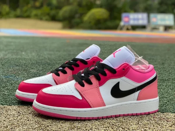 AJ1 Low-Top-Basketballschuhe mit roten und rosa Nähten Air Jordan 1 Low AJ1 Low-Top-Basketballschuhe mit roten und rosa Nähten für Damen 553560-162