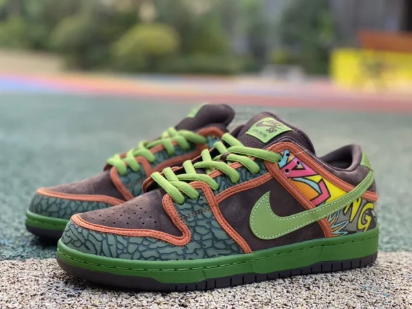 Dunk Brown Green Sunflower Dunk Low SB QS „DE LA SOUL“ Sonnenblumen-Burst-Muster 789841-332