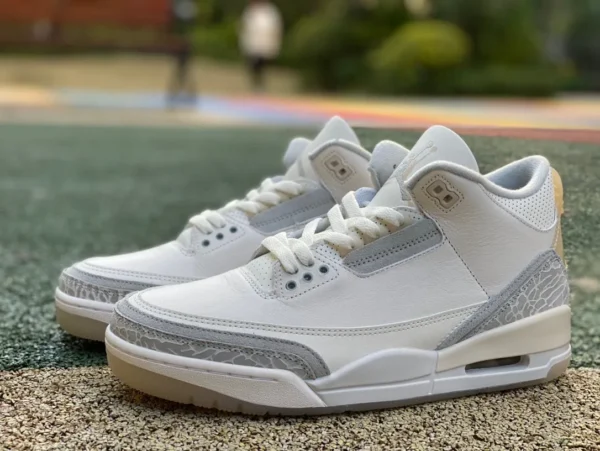 aj3 weiß grau gelb elfenbein rein original Air Jordan 3 „vory“ Retro Hide And Sneak FJ9479-100