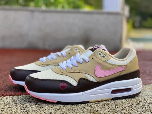 Max1 Reis braun rosa Nike AIR MAX 1 87 vielseitige Luftkissen-Freizeitschuhe FZ4346-200