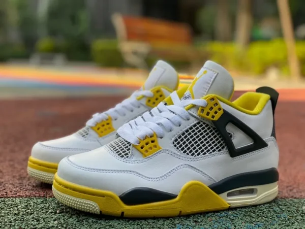 aj4 weiß gelb schwarz Air Jordan 4 Retro Vivid Sulfur AQ9129-101