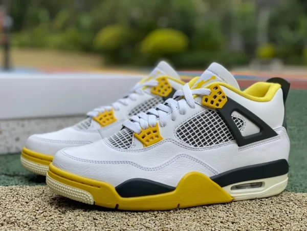 aj4 weiß gelb schwarz reines Original Air Jordan 4 Retro Vivid Sulfur AQ9129-101