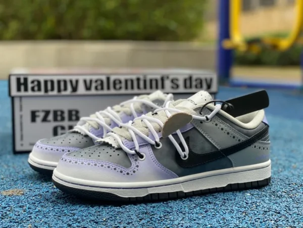 Dunk Strap schwarz grau lila NBA Nike Dunk Low fzbb Daisy Valentinstag Geschenkbox v2k Single Noble Splash Ink Tie-Dye Low-Cut-Sneaker blau und lila DD3363-002