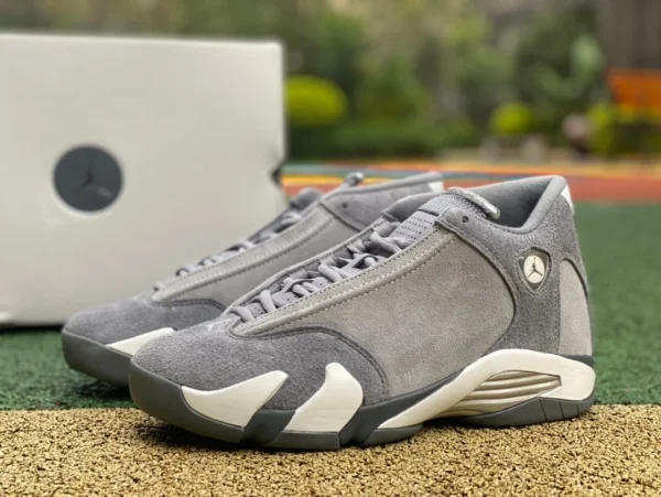 aj14 graues Wildleder Air Jordan 14 „Flint Grey“ Basketballschuhe grau FJ3460-012