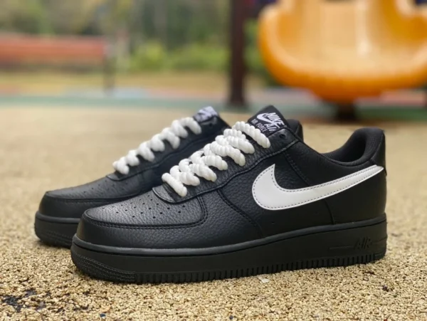 Air Force AF1 schwarz-weißes Hanfseil Nike/Nike Air Force 1 BY YOU modische, lässige, sportliche, verschleißfeste Sneaker