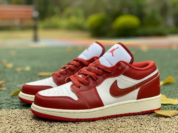 aj1 weiß und rot Retro Low Pure Original Air Jordan1 AJ1 weiß und rot Retro Low-Top Sport- und Freizeit-Basketballschuhe FJ3465-160